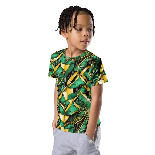 Midas Monstera on a Kids Crew Neck T-Shirt