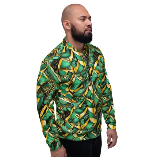 Midas Monstera on a Bomber Jacket