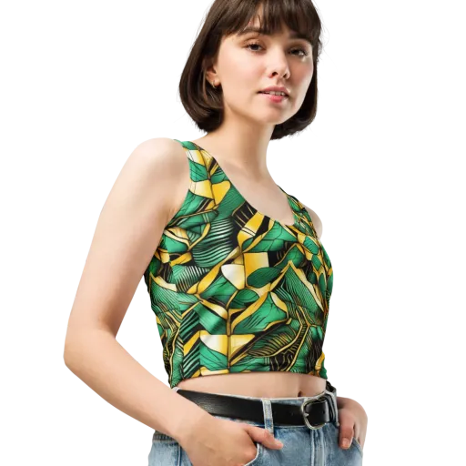 Midas Monstera on a Crop Top