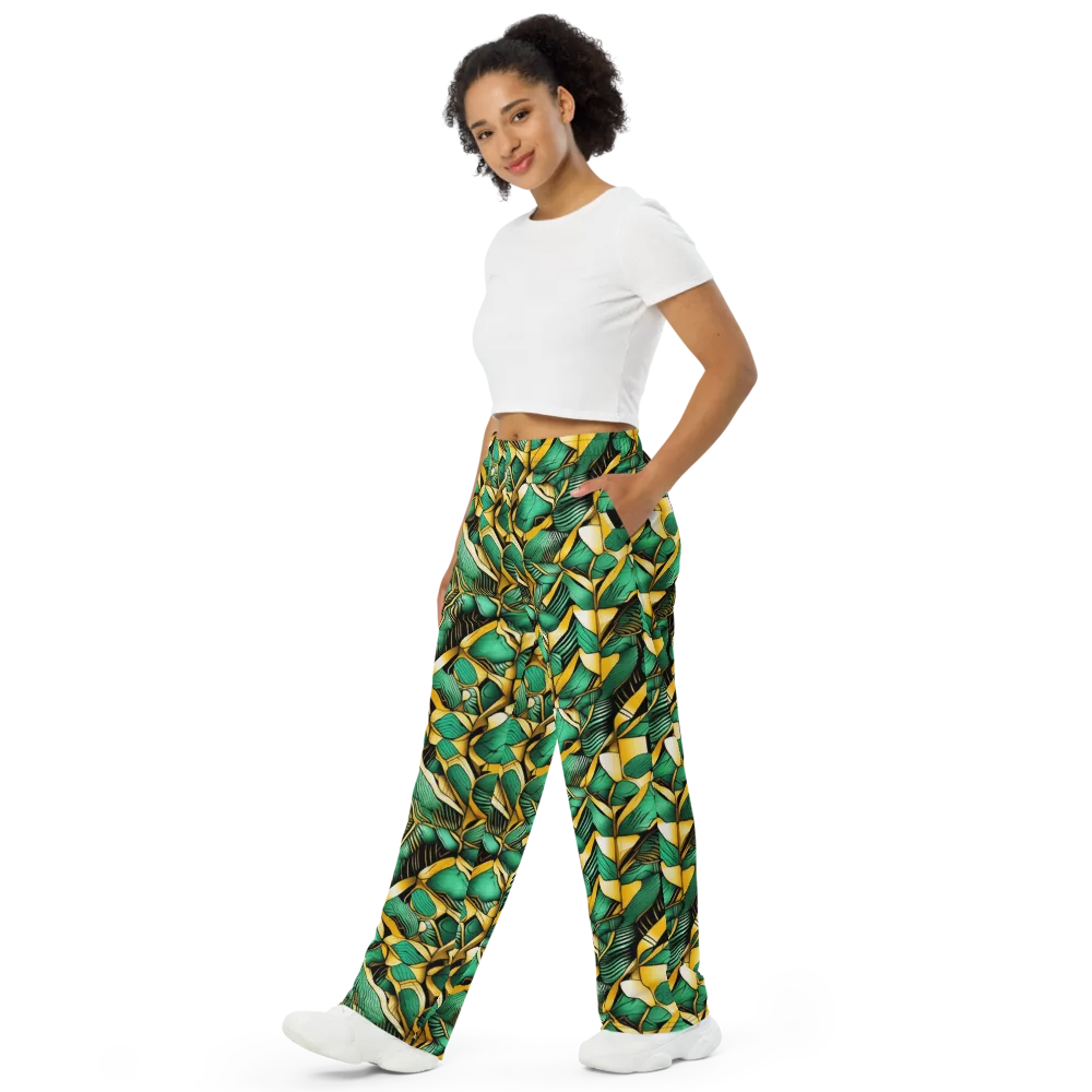 Midas Monstera on Wide-Leg Pants — Left Front