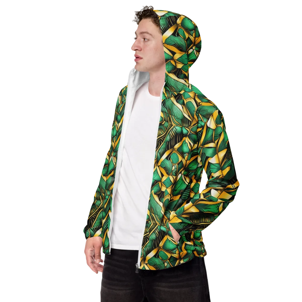 Midas Monstera on Men's Windbreaker — Left Front