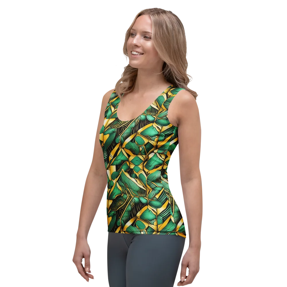 Midas Monstera on Women's Tank Top — Left Front