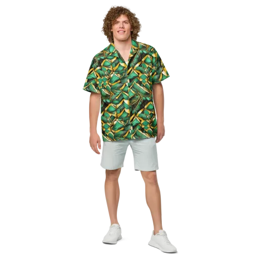 Midas Monstera on a Button Shirt