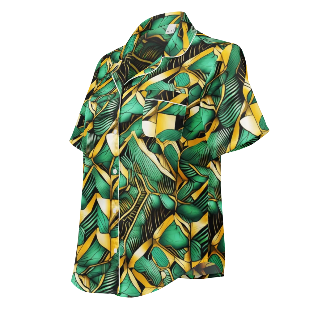 Midas Monstera on Women's Short Sleeve Pajama Top — Left Front