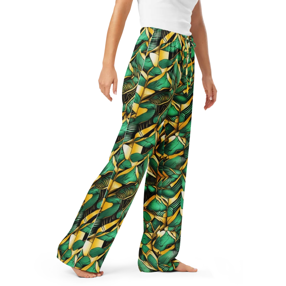 Midas Monstera on Women's Pajama Pants — Right Front