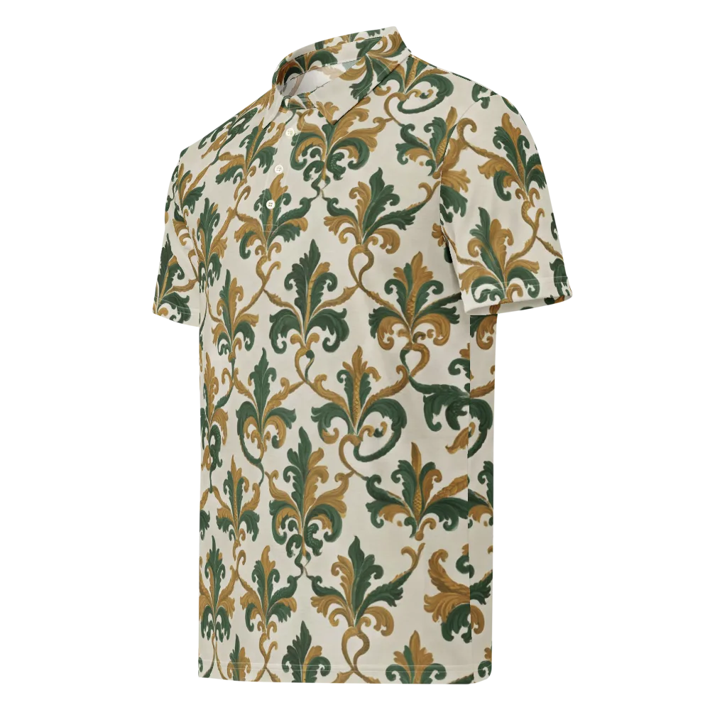 Olive Rocaille on Men's Slim Fit Polo Shirt — Left Front