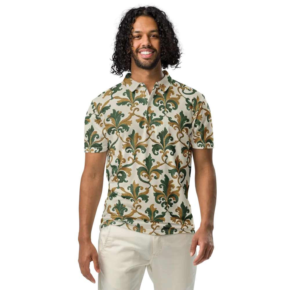 Olive Rocaille on Men's Slim Fit Polo Shirt — Front