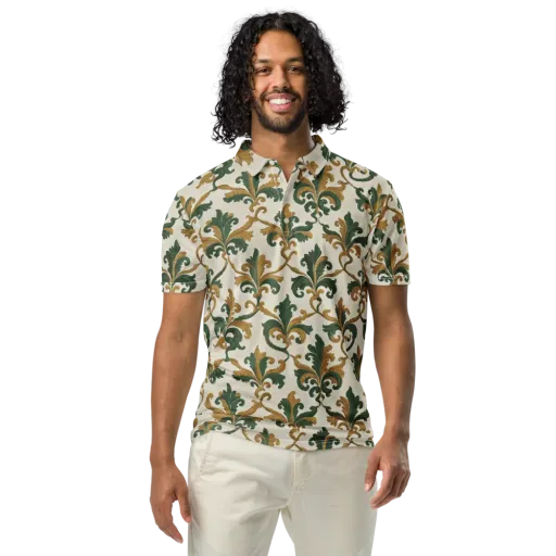 Olive Rocaille on a Men's Slim Fit Polo Shirt