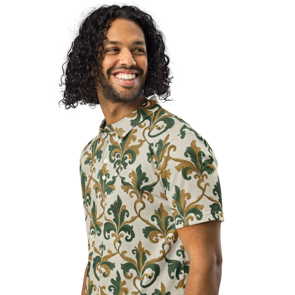 Olive Rocaille on Men's Slim Fit Polo Shirt — Left Front
