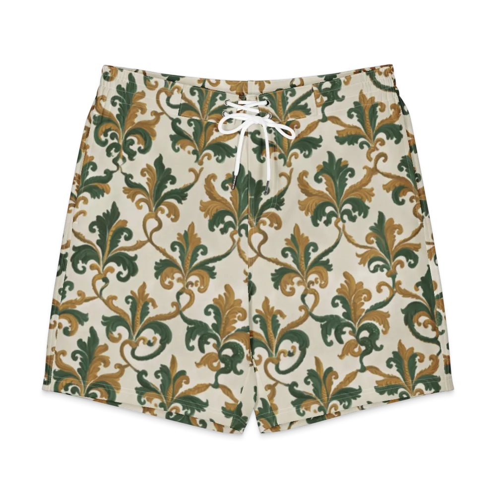 Olive Rocaille on Men's Board Shorts — Front