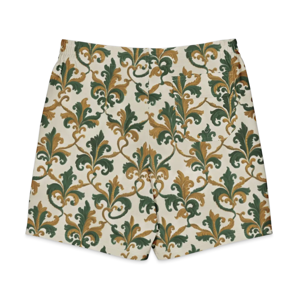 Olive Rocaille on Men's Board Shorts — Back
