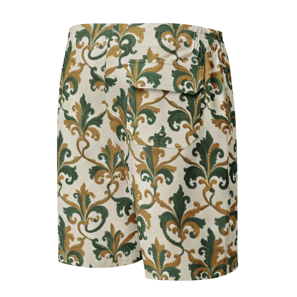 Olive Rocaille on Men's Board Shorts — Back