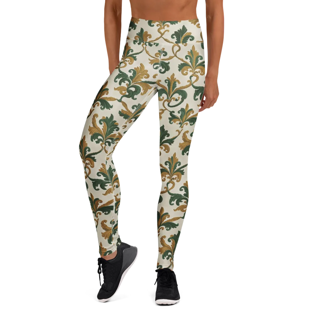 Olive Rocaille on Yoga Leggings — Front