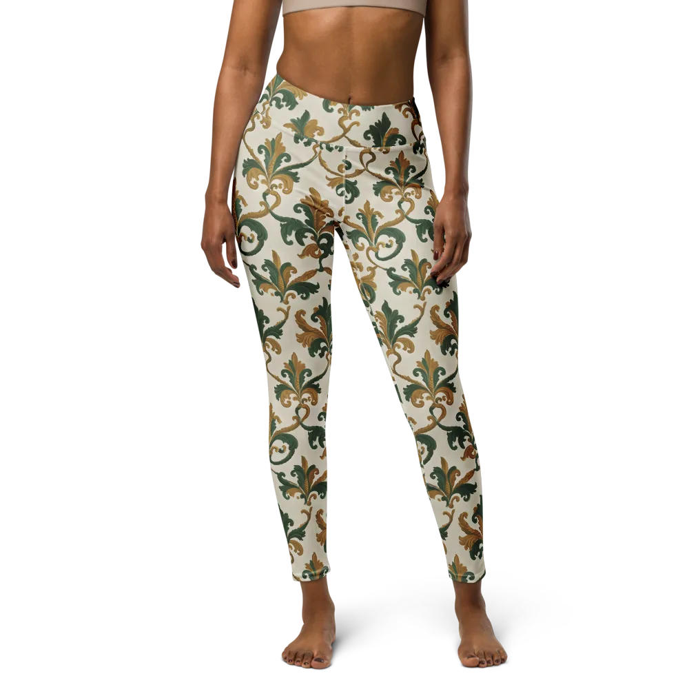 Olive Rocaille on Yoga Leggings — Front