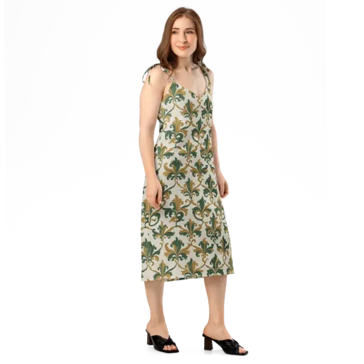 Olive Rocaille on a Slip Dress
