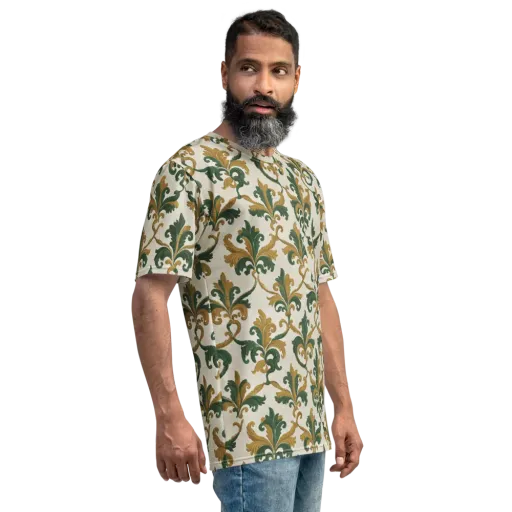 Olive Rocaille on a Men's Crew Neck T-Shirt