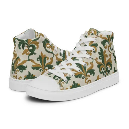 Olive Rocaille on a Men's High Top Canvas Shoes
