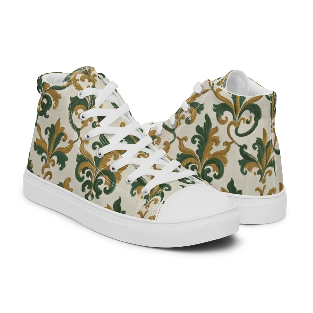 Olive Rocaille on Men's High Top Canvas Shoes — Right