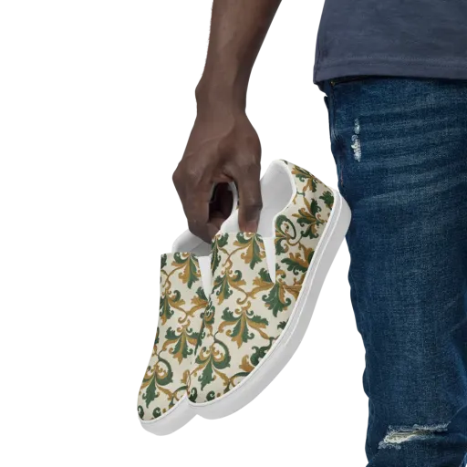 Olive Rocaille on a Men's Slip-On Canvas Shoes