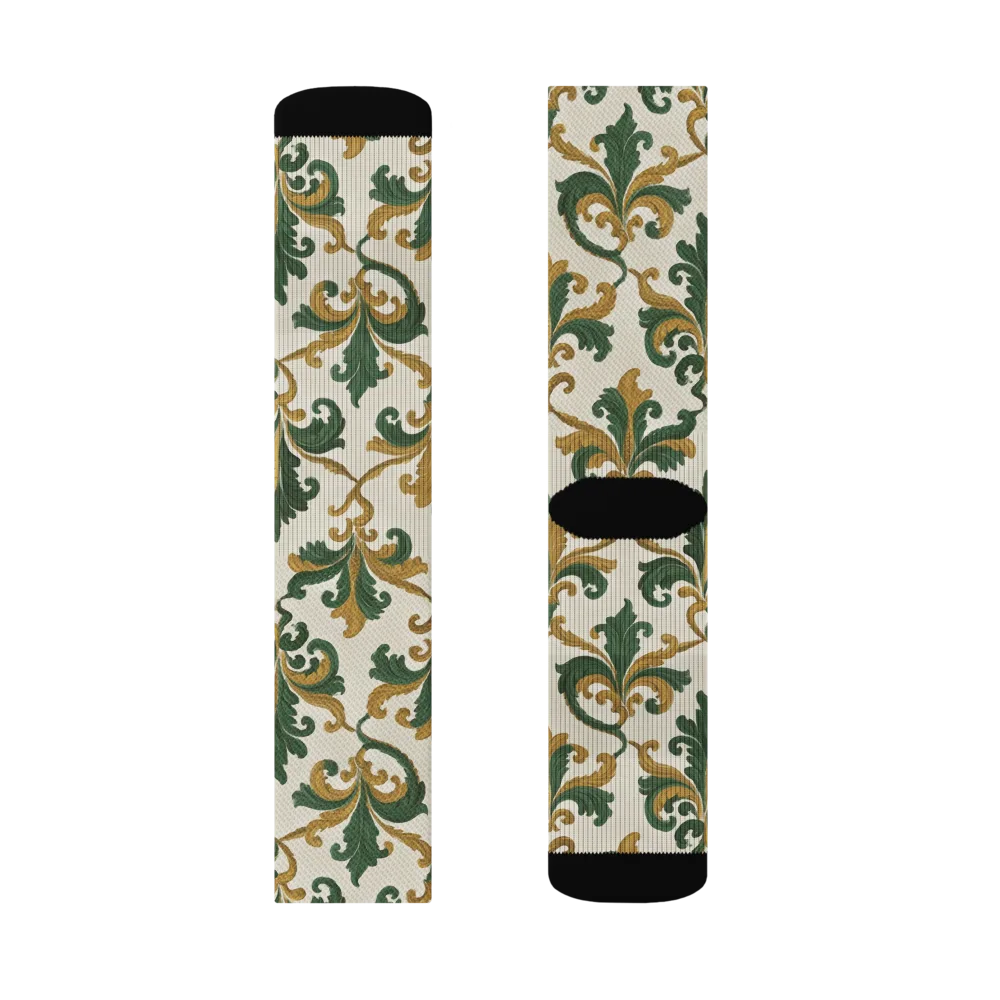 Olive Rocaille on Socks — Left Sock