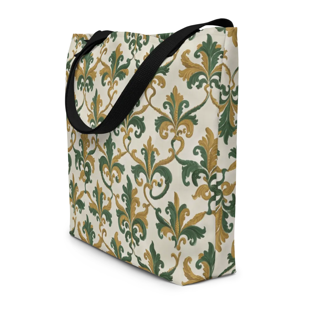 Olive Rocaille on Large Tote Bag W/ Pocket — Front