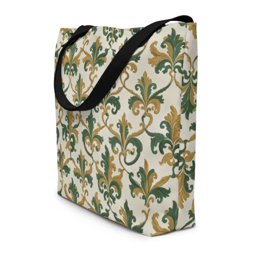 Olive Rocaille on a Large Tote Bag W/ Pocket