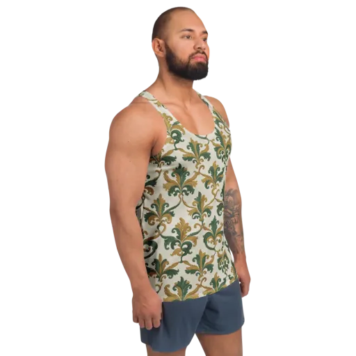 Olive Rocaille on a Men's Tank Top