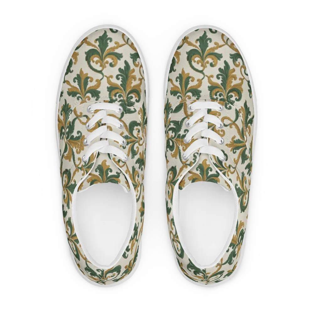 Olive Rocaille on Men's Lace-Up Canvas Shoes — Front