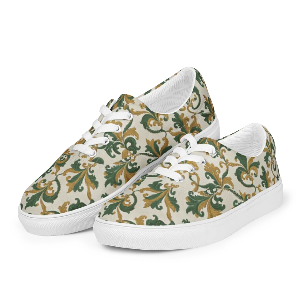 Olive Rocaille on Men's Lace-Up Canvas Shoes — Left Front