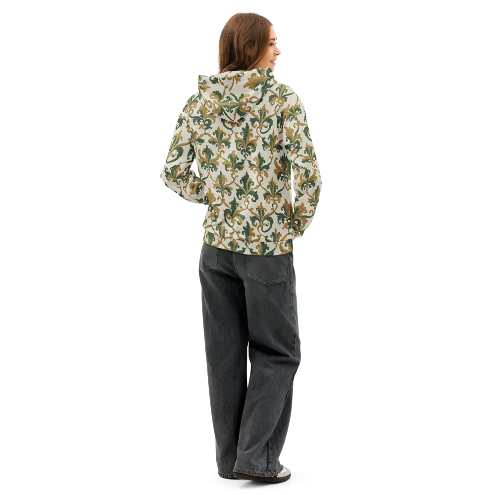 Olive Rocaille on Cotton Hoodie — Back