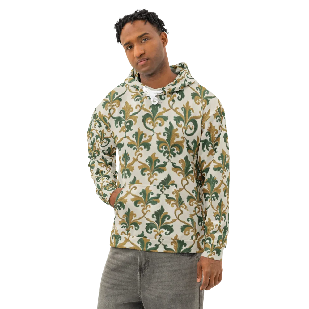 Olive Rocaille on Cotton Hoodie — Left Front