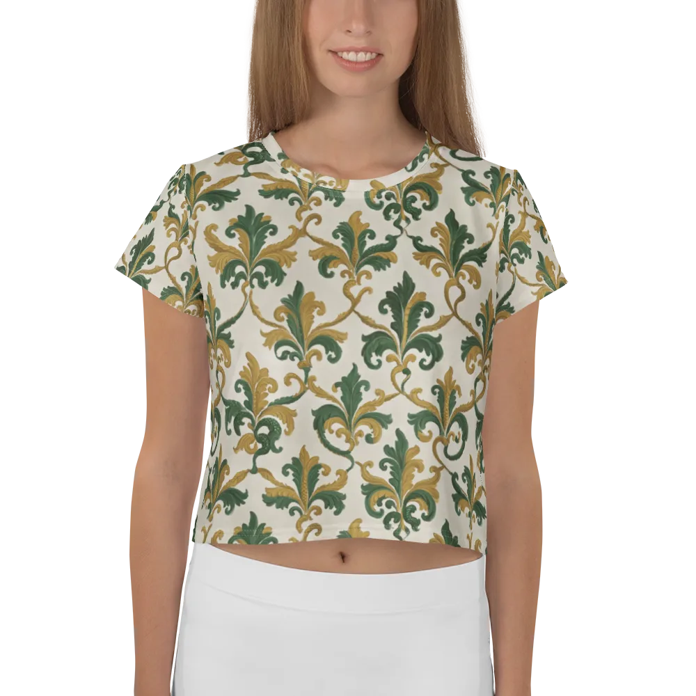 Olive Rocaille on Crop Tee — Front