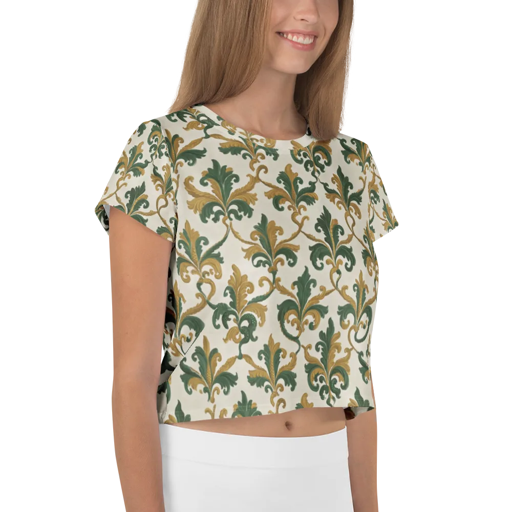 Olive Rocaille on Crop Tee — Right