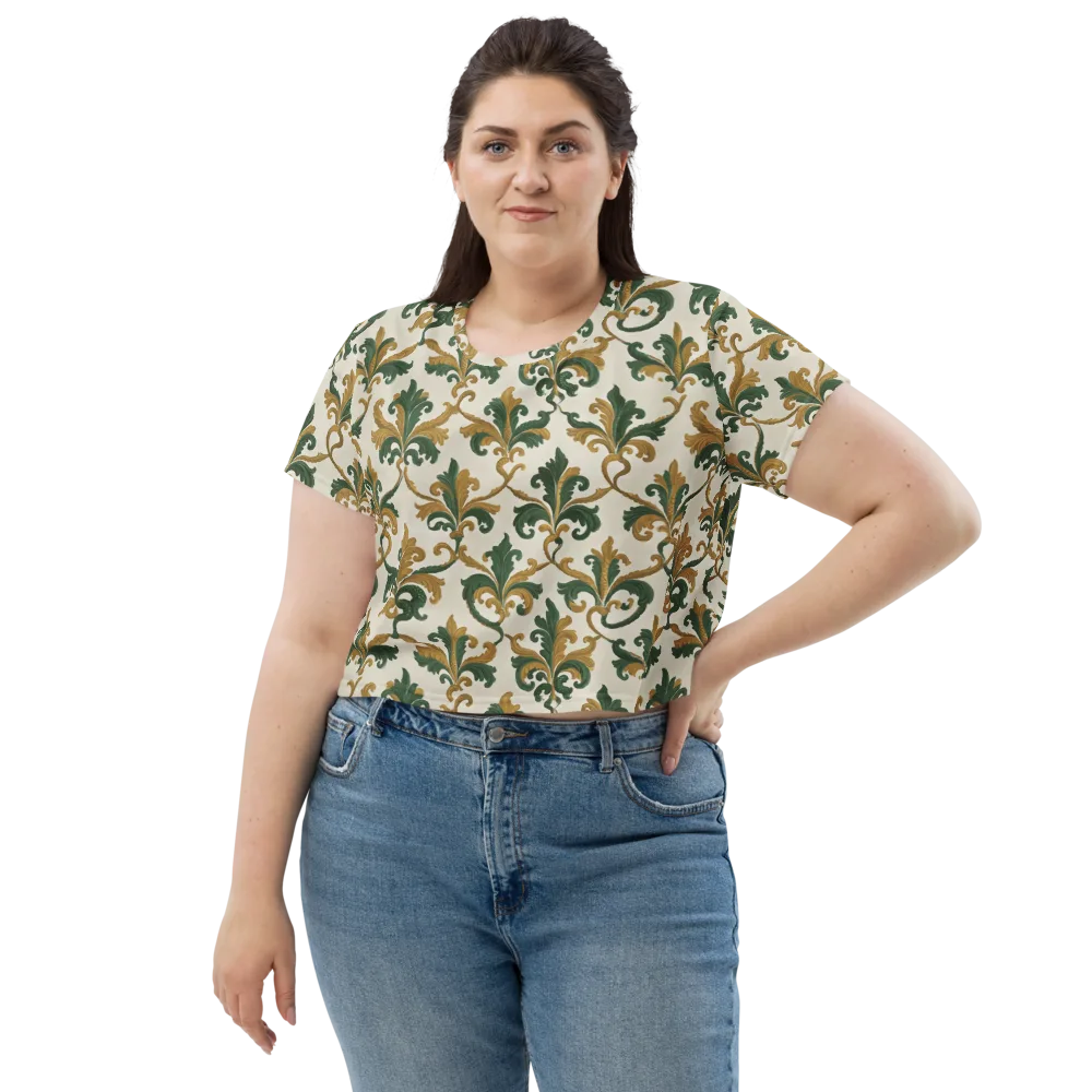 Olive Rocaille on Crop Tee — Front
