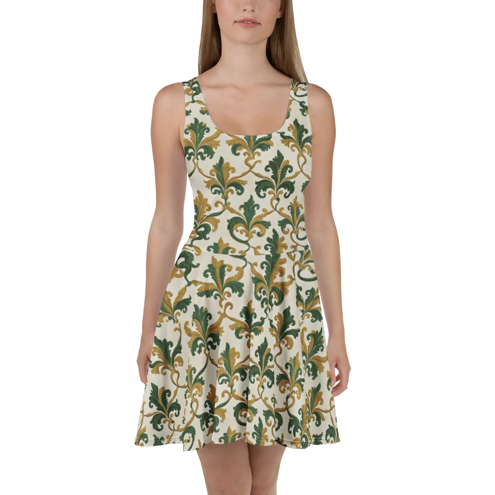 Olive Rocaille on Skater Dress — Front