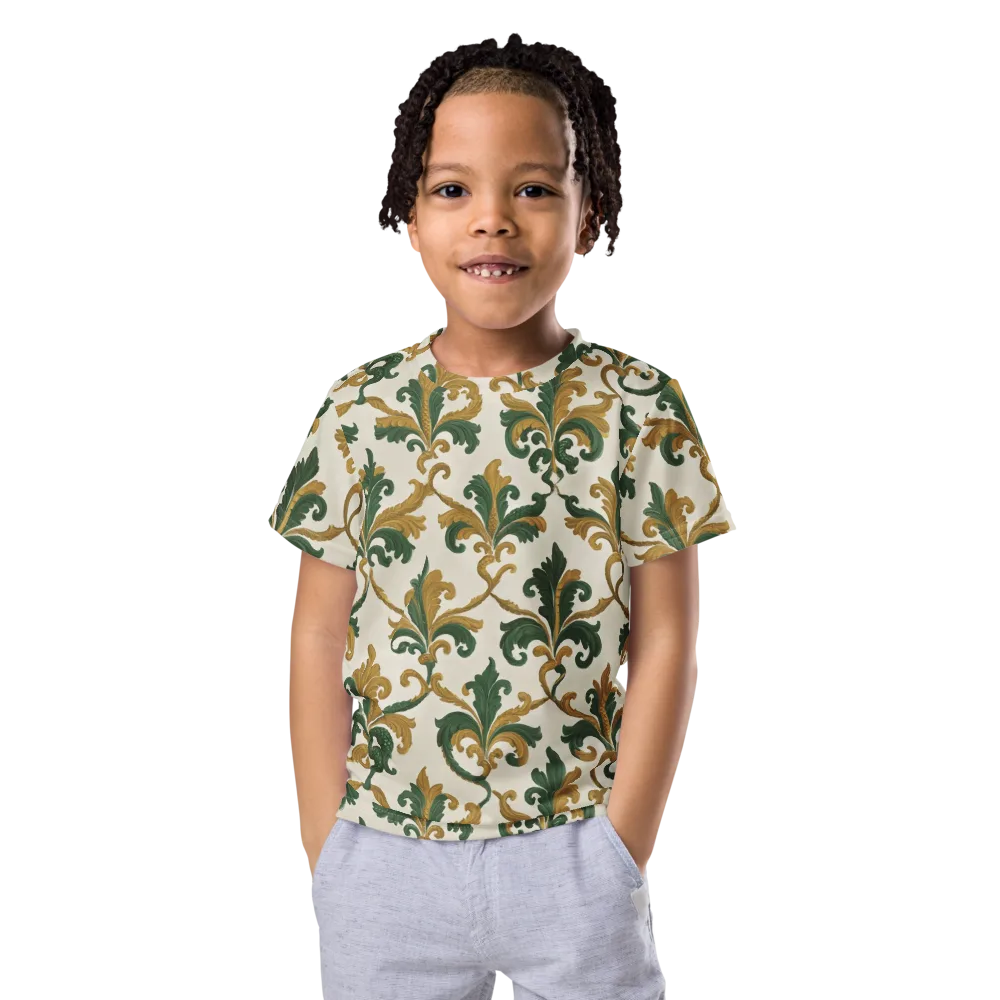 Olive Rocaille on Kids Crew Neck T-Shirt — Front