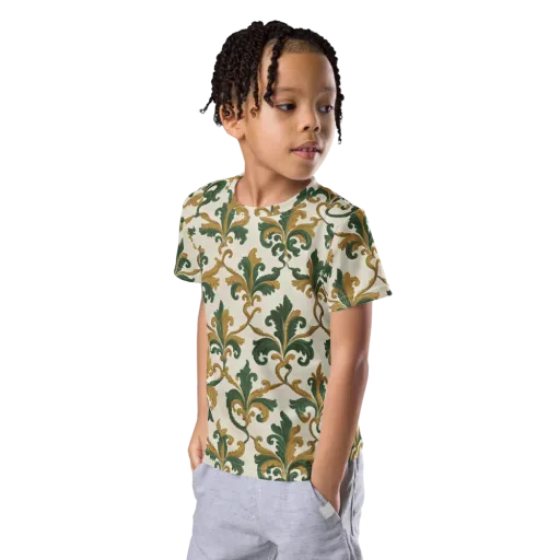 Olive Rocaille on a Kids Crew Neck T-Shirt