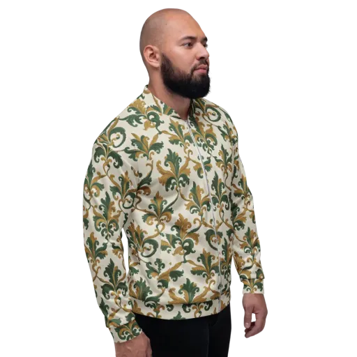 Olive Rocaille on a Bomber Jacket