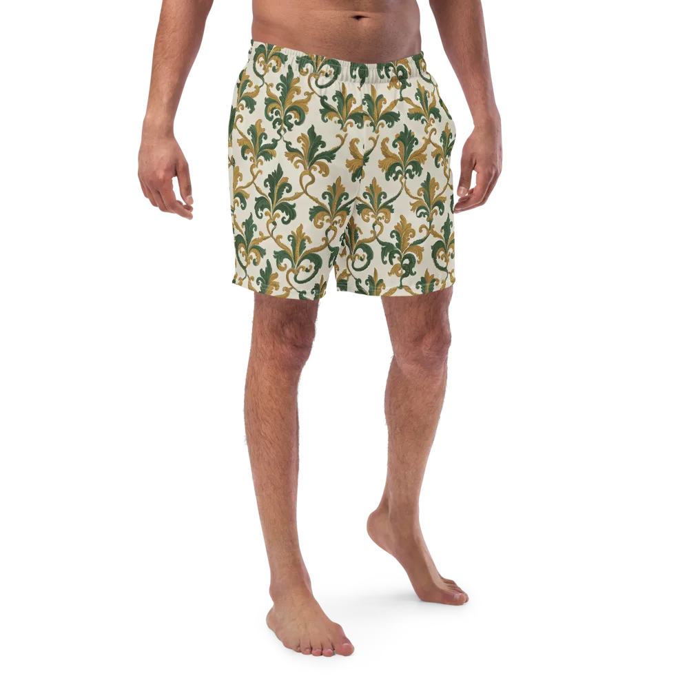 Olive Rocaille on Swim Trunks — Front