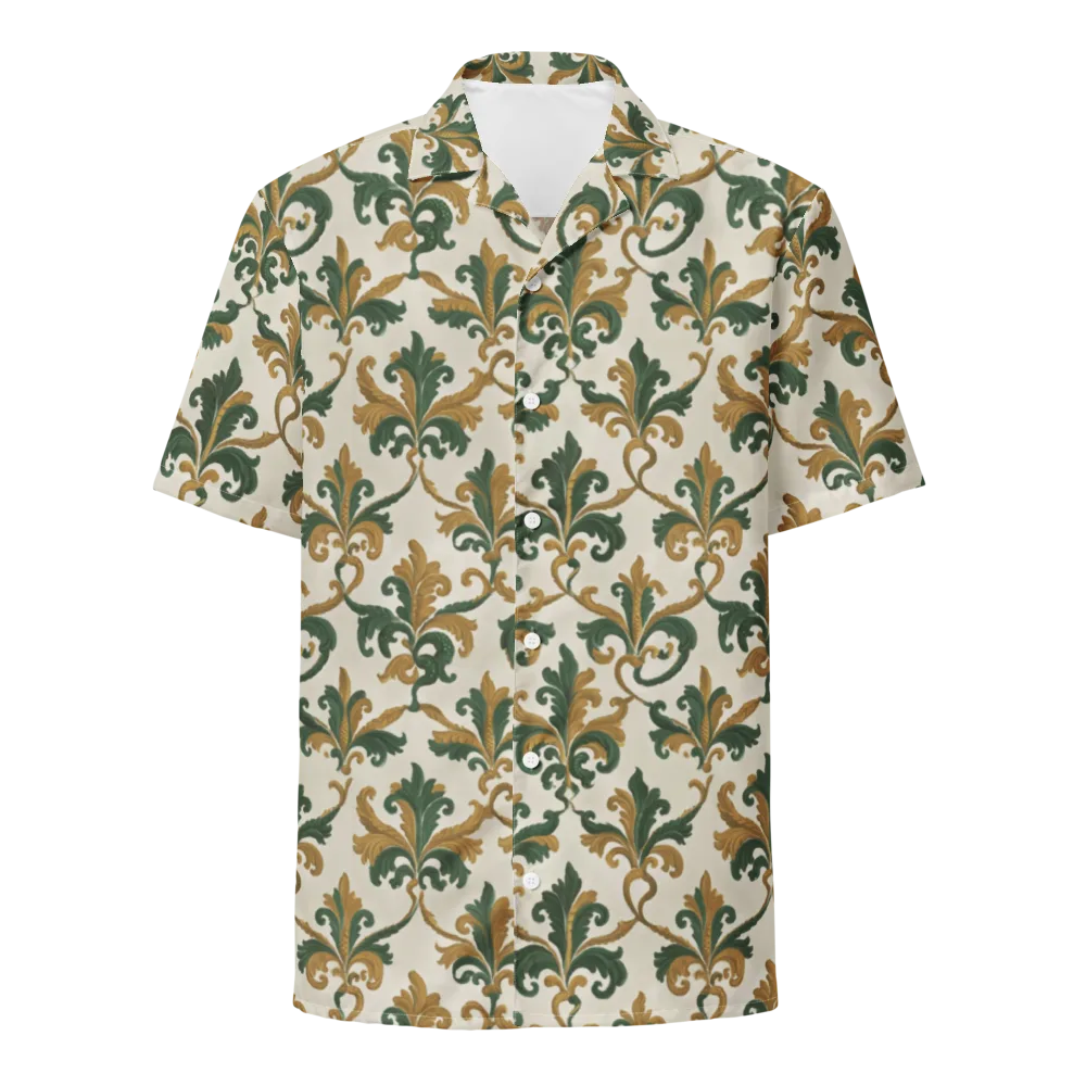 Olive Rocaille on Button Shirt — Front