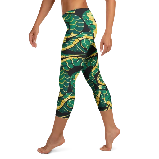 Jungle Ouroboros on a Capri Leggings