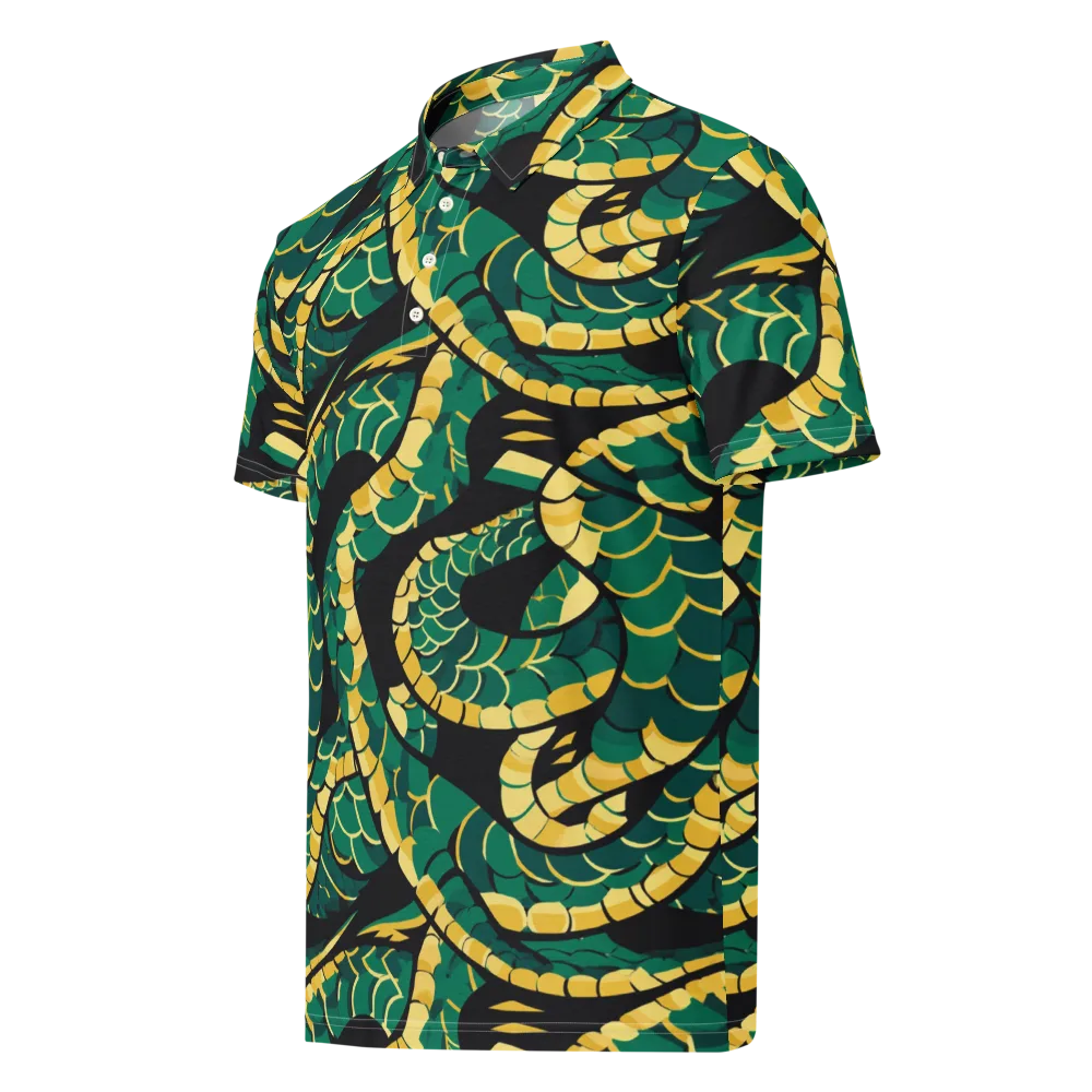 Jungle Ouroboros on Men's Slim Fit Polo Shirt — Left Front