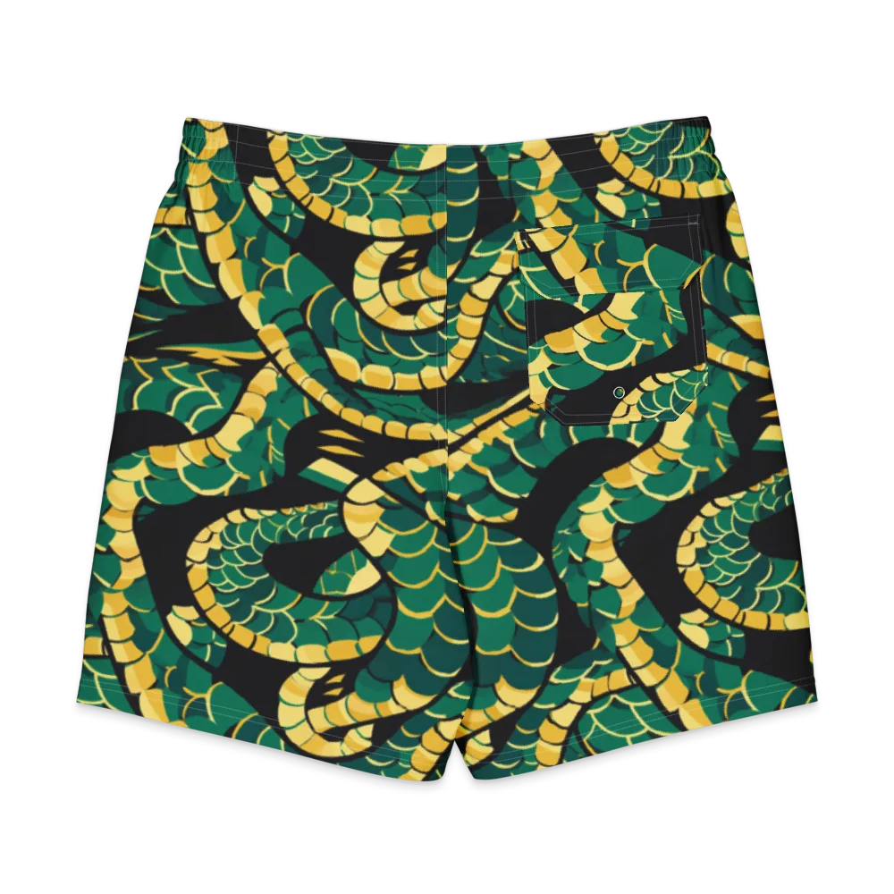 Jungle Ouroboros on Men's Board Shorts — Back
