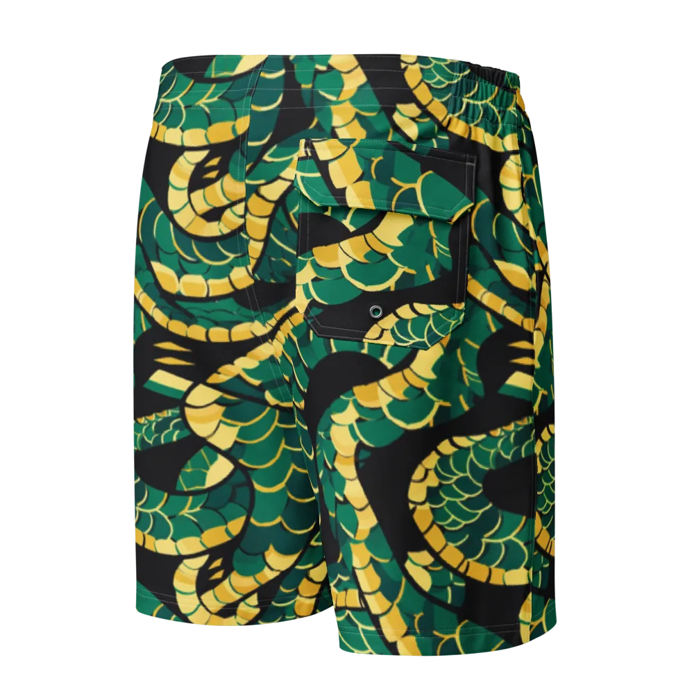 Jungle Ouroboros on Men's Board Shorts — Back