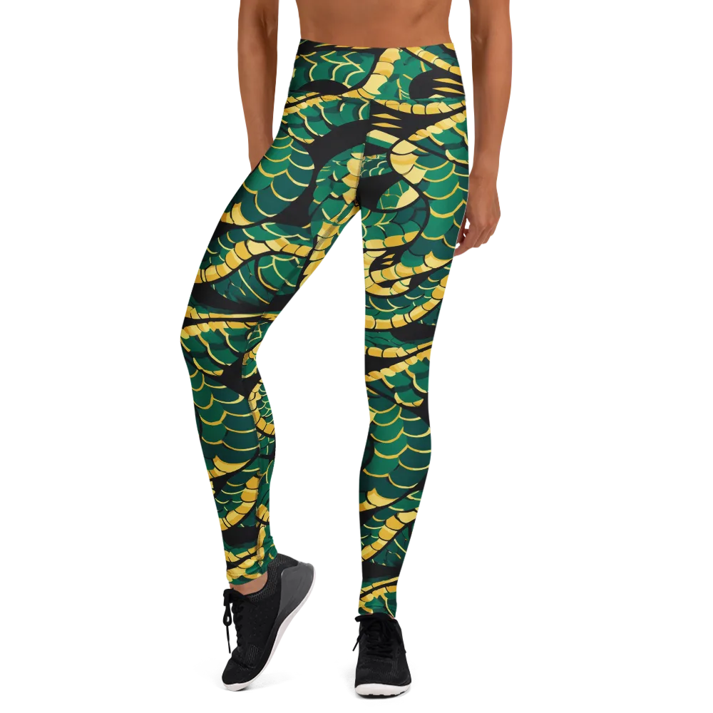 Jungle Ouroboros on Yoga Leggings — Front