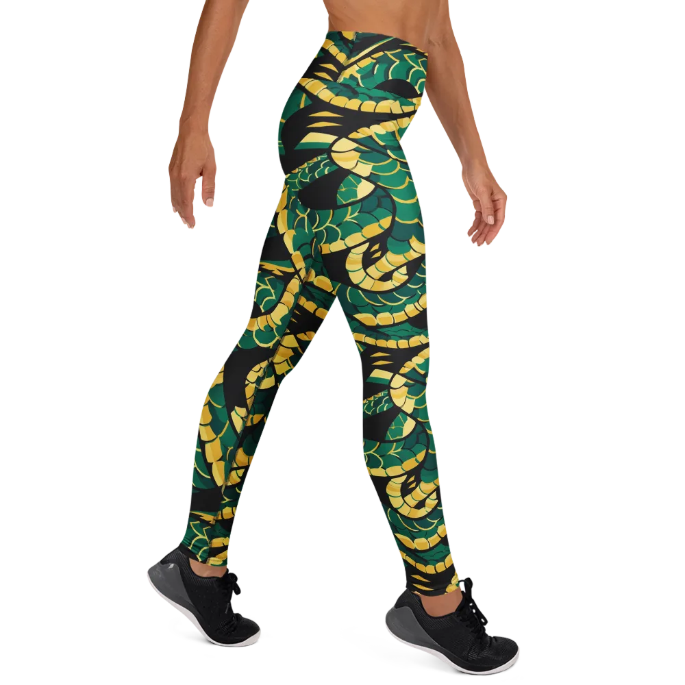 Jungle Ouroboros on Yoga Leggings — Right