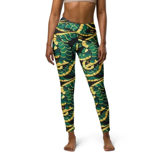 Jungle Ouroboros on a Yoga Leggings