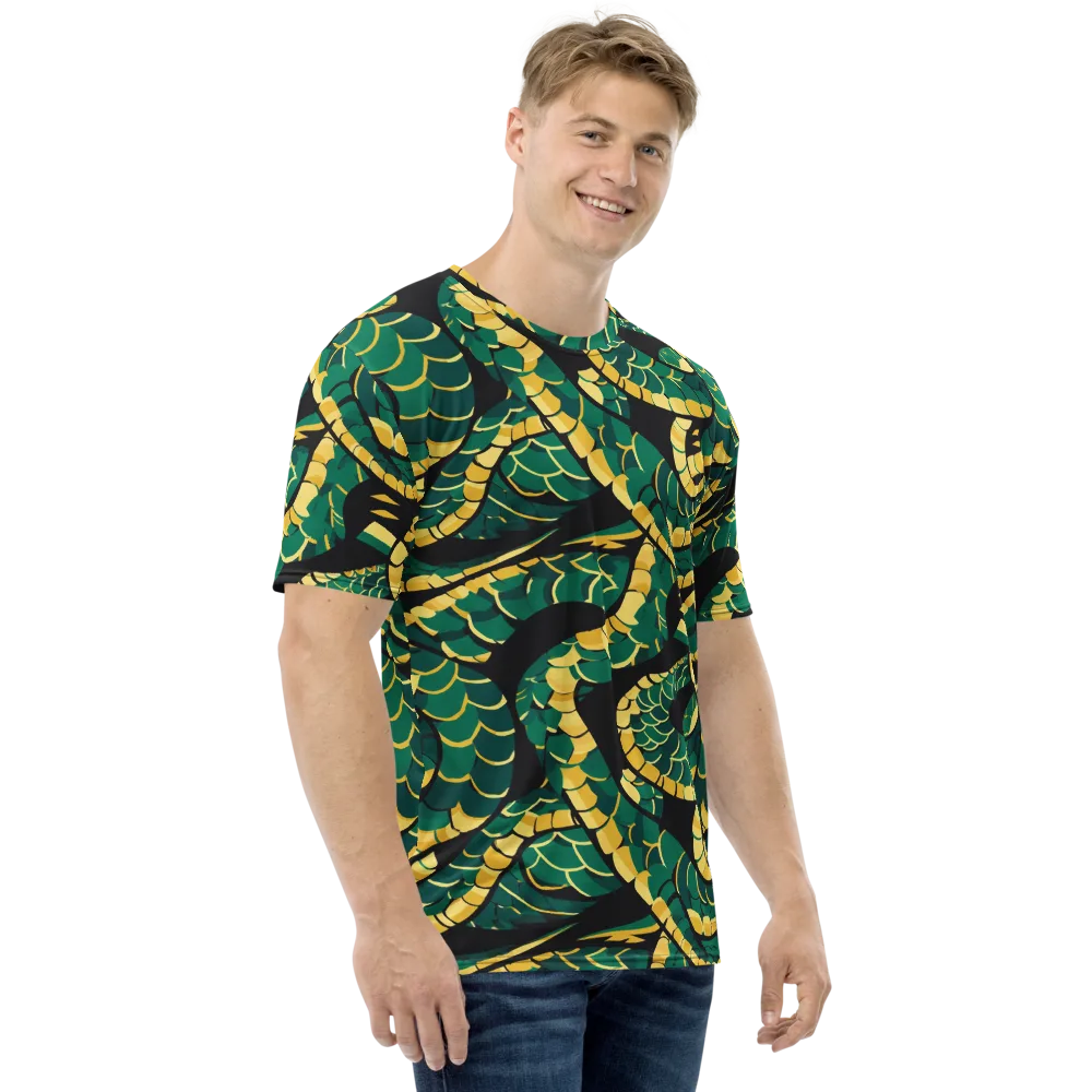 Jungle Ouroboros on Men's Crew Neck T-Shirt — Right