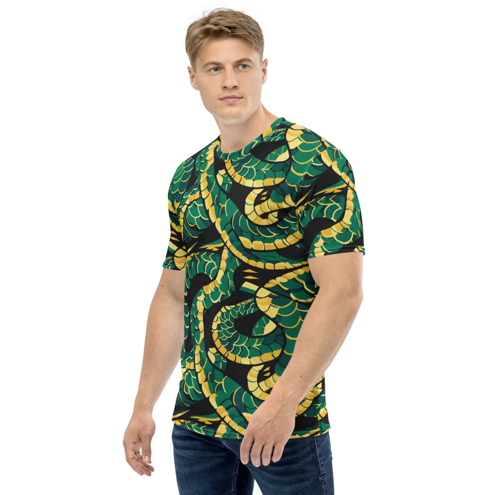 Jungle Ouroboros on Men's Crew Neck T-Shirt — Left