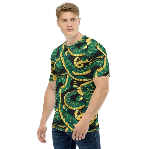 Jungle Ouroboros on a Men's Crew Neck T-Shirt